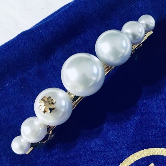 TORY BURCH KIRA FRESHWATER PEARLS HAIR ACCESSORY - Picture 2 of 4